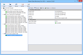 Raise Data Recovery para HFS+